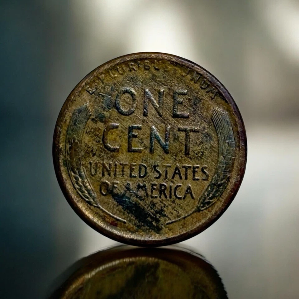 Raro Lincoln Wheat 1921S aleación 1C madera faltante/laminación “L” y “AME” ¡Errores! Foto 2 de 3