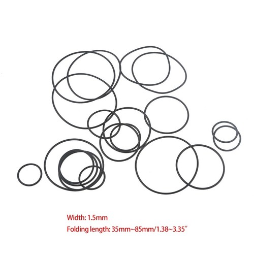 20Pcs Durable 1.5mm Cassette Tape Machine Belt Assorted Common Round Rubber Belt - Afbeelding 8 van 11
