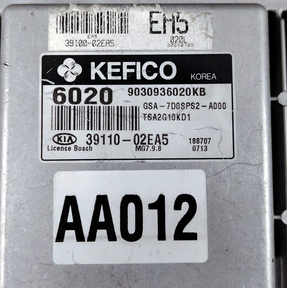 KIA MORNING PICANTO KEFICO ENGINE CONTROL MODULE ECU ECM 39110-02EA5 MG7.9.8 - Image 3 of 4