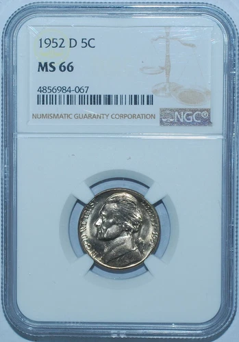 1952 D NGC MS66 5C Jefferson Nickel