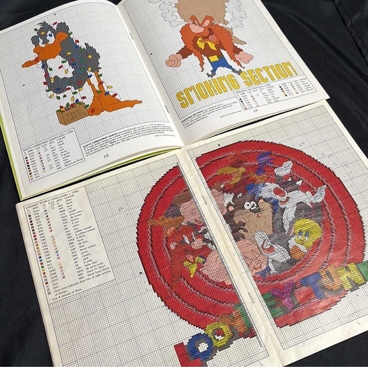 4 Vtg 80s/90s  Looney Tunes Cross Stitch/Waste Canvas Pattern Books~Bugs Bunny++ - Image 3 of 4