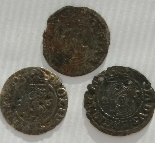 s M226, 3 x solidus szeląg Zygmunt III Waza, Gustaw Adolf 1625 i 1626 old coin - Bild 3 von 4