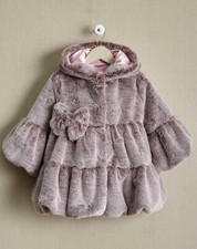 Chasing Fireflies Girl's Plush Bear Coat Size 7 NWOT Mack Co