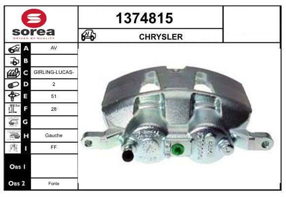 Étrier de frein SNRA 1374815 en fonte d'acier renforcée pour Lancia Voyager
