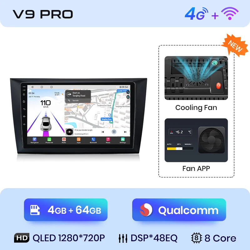 4+64G Qualcomm 8Kern CarPlay Android Autoradio GPS Navi für VW Golf VI 2008-2012 - Bild 4 von 4