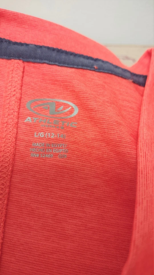 Camisa Athletic Works Naranja Ropa Activa S/S Top Puño Enrollado Para Mujer Talla L 12-14 Foto 3 de 4