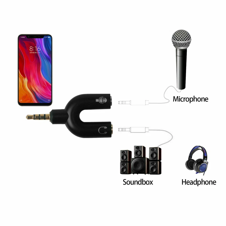 Xbox One Adapter (TRRS) Headset Headphone Mic 2 to 1 Splitter for PS4 PC Laptop - Image 3 of 4