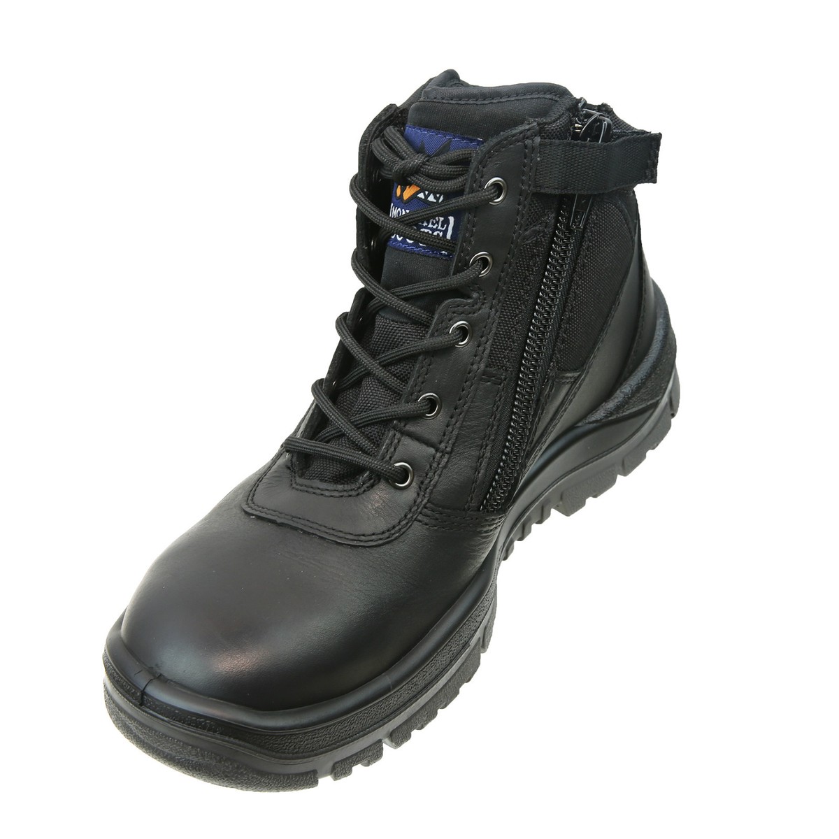 Mongrel Work Boots Steel Toe Safety Zip Sider Press Stud