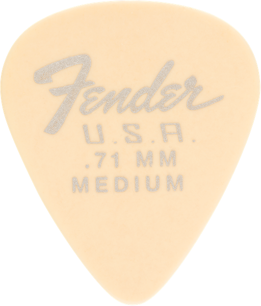 Genuine Fender 351 Dura-Tone Delrin Guitar Picks 12 Pack White 0.71mm