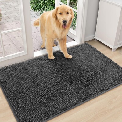 Pet Rug Super Absorbent Microfiber Dog door Mat Non-Slip Machine Washable