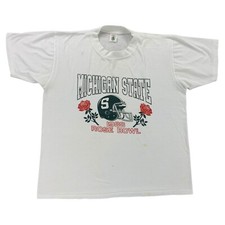 Vintage Michigan State Spartans Rose Bowl T-shirt XL 1988 NCAA Stains