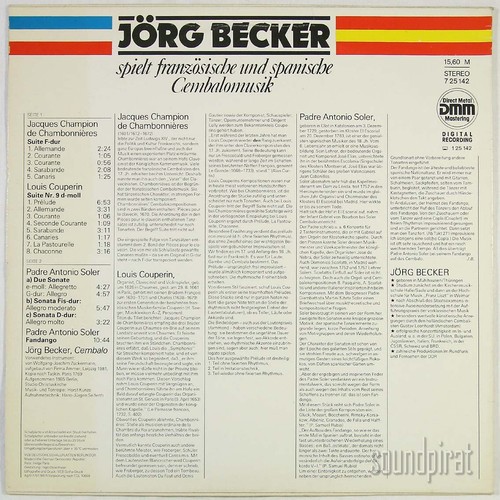 JORG BECKER HARPSICHORD RECITAL COUPERIN SOLER ETERNA DIGITAL ED.1 725142 NM - Picture 2 of 3