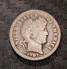 1907-O Barber Dime | As shown: Bold Date & Mint Mark | Full Rims | FREE SHIPPING