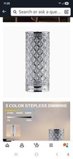 NSJLEE Cordless Crystal Touch LED Table Lamp 3-Way Dimmable Touch Control Silver