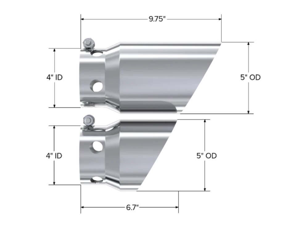 Se adapta a Ford F-250 SD 2011-24 4" entrada 5" punta juego de cubierta-6" y 9" de longitud-T5111 Foto 2 de 4