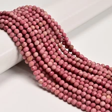 Natural Pink Petrified Rhodonite Faceted Round Beads Size 2mm 3mm 5mm 15.5" Strd