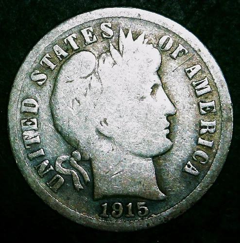 1915-S Barber Dime - 90% Silver - Free Shipping!