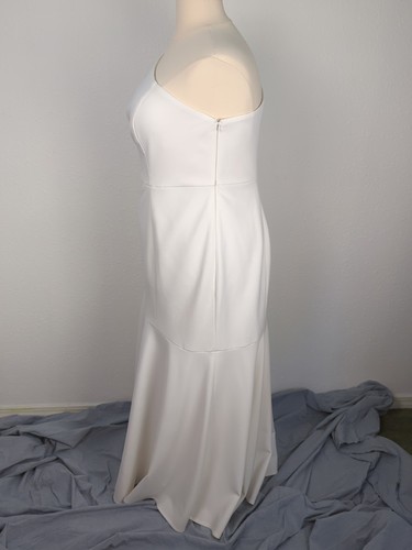 Abito vestito donna formale Watters 22W bianco monospalla sirena lungo - Foto 7 di 12