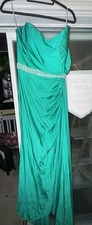 Rare HTF Sherri Hill Green Jeweled Prom Ball Pageant Evening Formal Dress