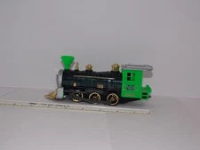 Vintage Green & Black Toy Train Locomotive Plastic Engine Retro Kids Collectible