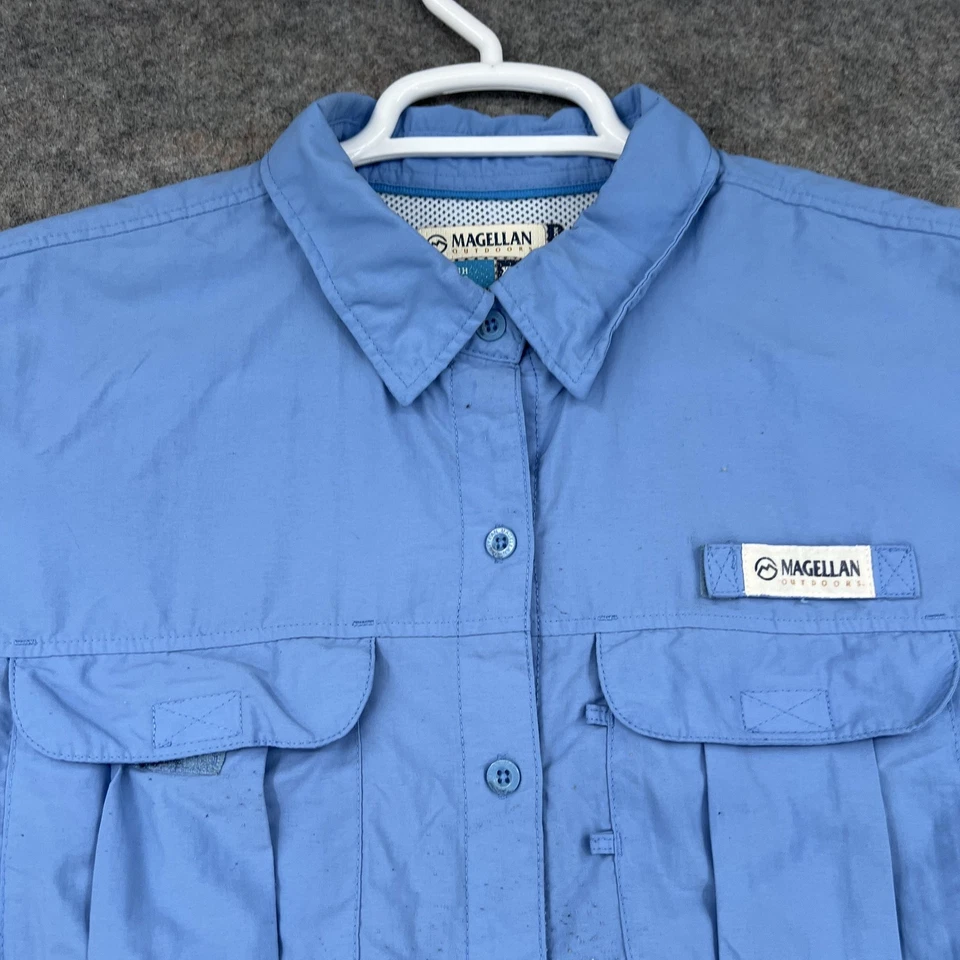 Magellan Outdoors Shirt Mens XL Blue Fish Gear Nylon Short Sleeve Fishing - Image 2 of 4