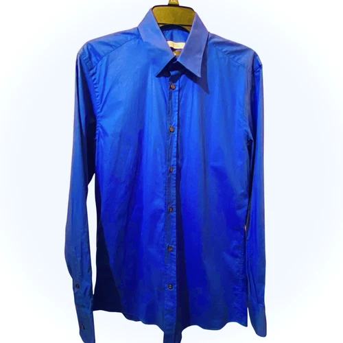 Versace Collection City Camicia Abito Blu Vibrante Camicia Lunga Slv Tg 15 1 4 40