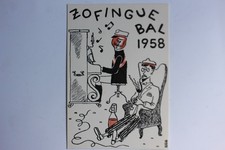 Zofingen Student Society Card, Bal 1958, Switzerland (37976)
