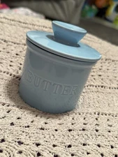 Vintage Blue Ceramic Butter Bell Keeper – French Style Crock