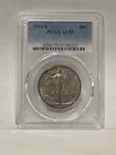 1934 s walking liberty half dollar PCGS AU55 with toning