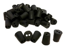 Stoppers, Rubber, Size 1, 2-Hole. Pack 1-Pound.