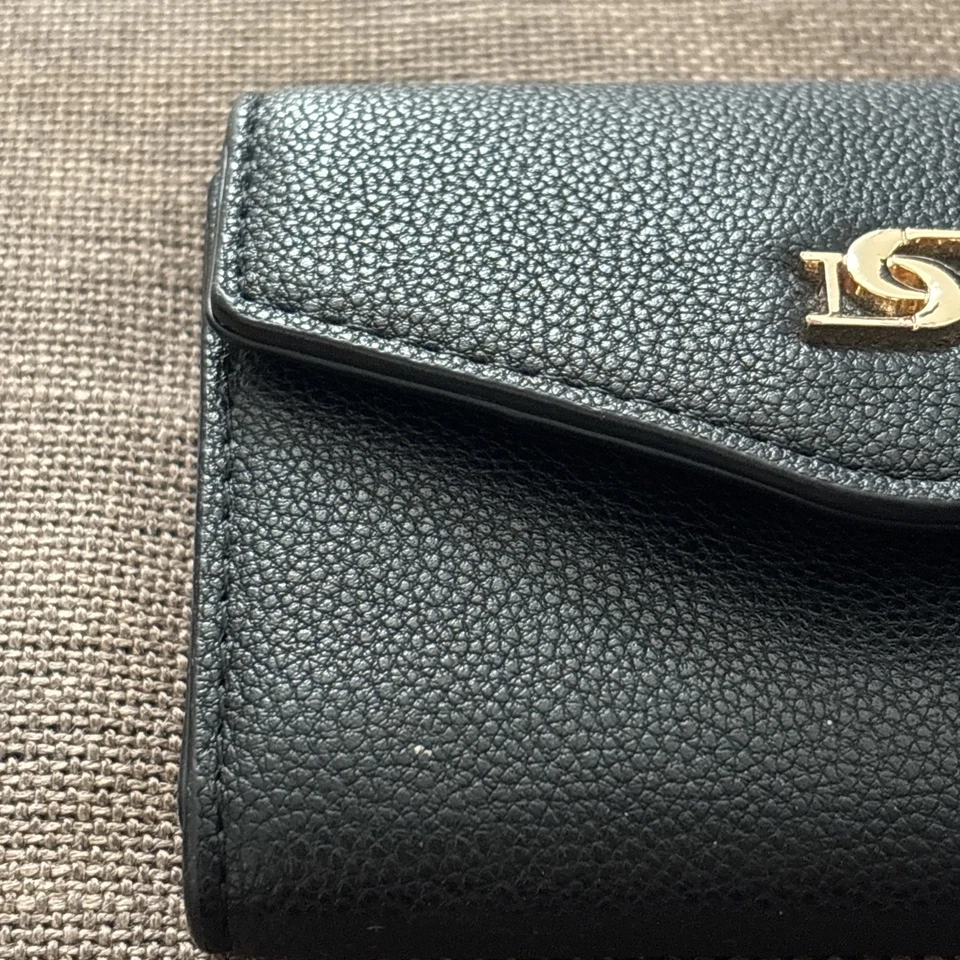 Dune London Black Leather Purse Wallet Card Holder With Red Interior - Image 3 of 4