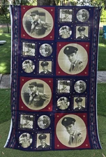 Elvis Presley USA Army Military Fabric 2 Panels 45" x 70" Cotton Quilting Crafts