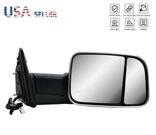 Passenger Right Side Tow Mirror Power Chrome Cover for 08-18 Ram 1500 2500 3500