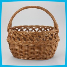 Deko Picknick Shopping Ostern Aufbewahrung braun stark Weidenkorb mit Henkel