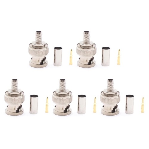 5 Pack/10 Pack BNC Male Crimp Connector 50Ohm Connector for RG58 Coax Cable - Picture 9 of 10