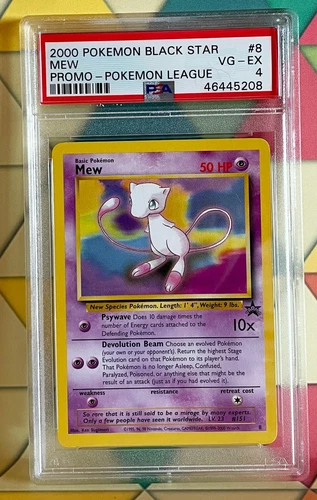 2000 Pokemon Card Pokemon League Promo #8 Black Star MEW, PSA 4