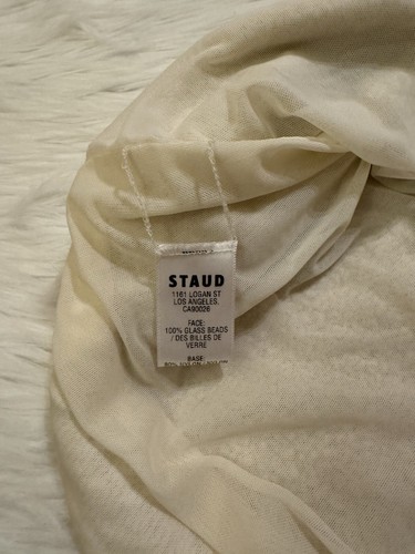 Mini abito medio Staud New Le Sable crema avorio - Foto 4 di 5