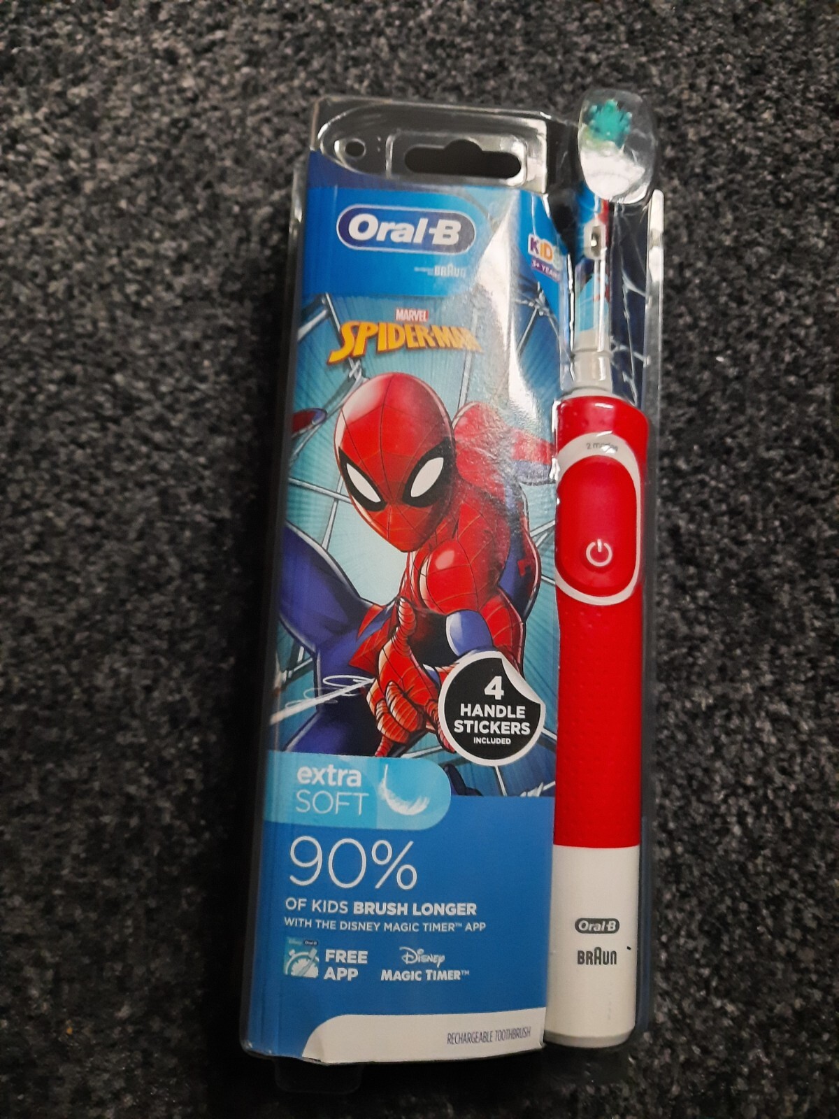 OralB Kids Marvel Spiderman Electric Toothbrush Red for sale online