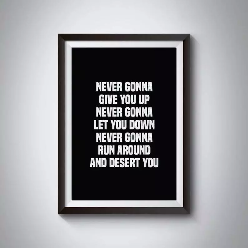 Rick Astley Rick Roll Never Give You Up Photographic Print for