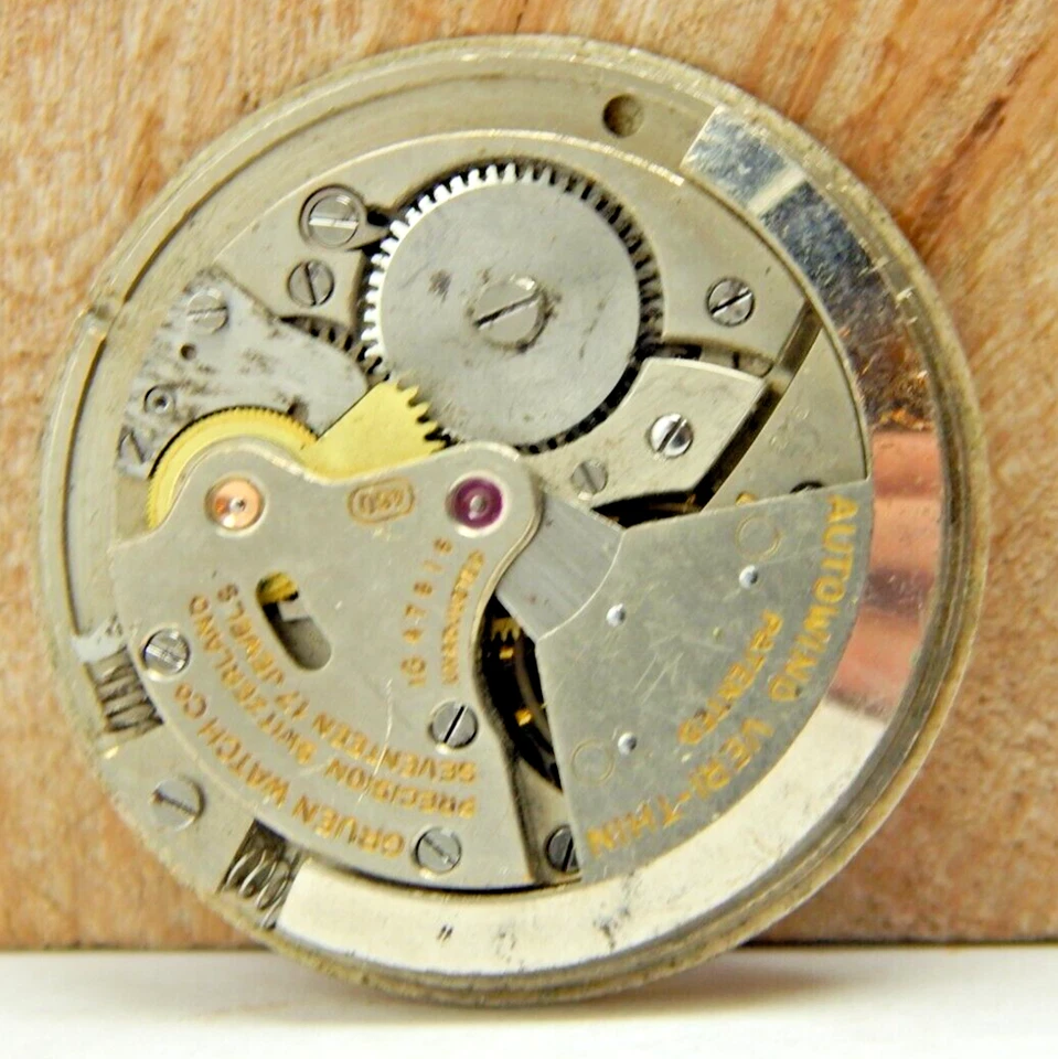 Vintage Gruen Autowind Veri-Thin 460 bumper automatic 17 jewel watch movement - Image 3 of 4