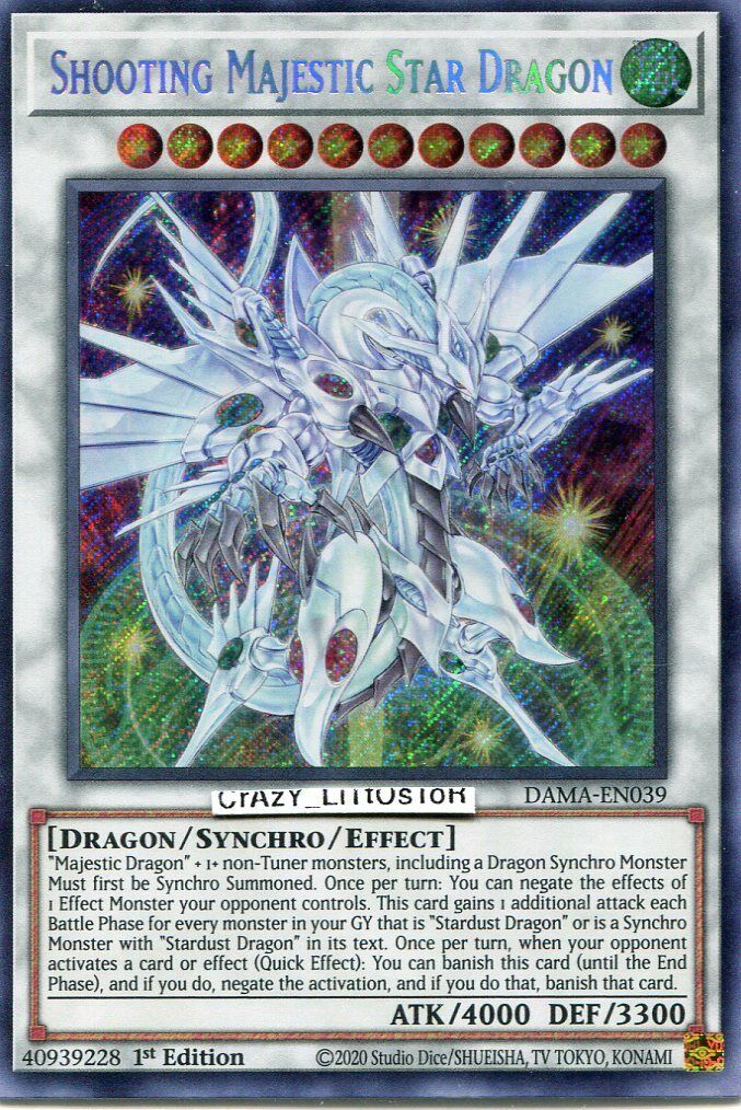 YU-GI-OH SHOOTING MAJESTIC STAR DRAGON 1ST ED SECRET RARE YU-GI-OH SHOOTING MAJESTIC STAR DRAGON 1ST ED SECRET RARE