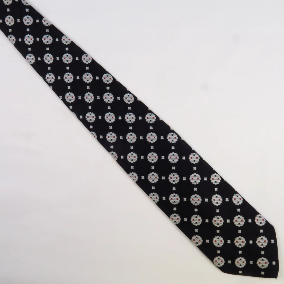 Gravata Master masculina medalhão preto vermelho branco 56x3,5 - Imagem 2 de 4