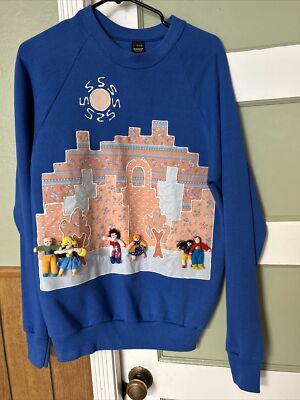 Vintage Screen Stars Blue Crewneck Sweatshirt Graphic Print  Size L Women s