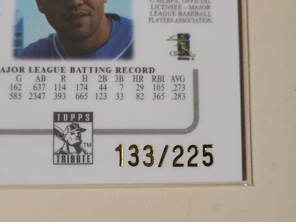 Carlos Beltran 2003 Topps Tribute Red Baseball Card serial numbered #d /225 - Image 3 of 3