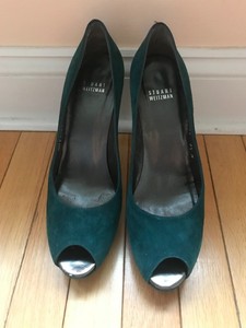 dark green high heel shoes