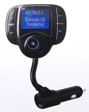 Bluetooth Car MP3 Player FM Radio, Dual USB, Support TF Card Handfree Call Black