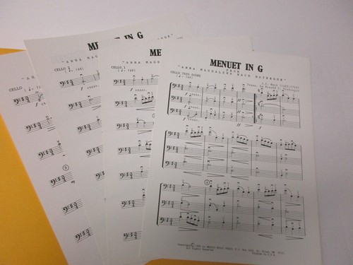 J S Bach Menuet in G from Anna Magdalena Notebook for Cello Trio Sheet Music - Picture 2 of 6