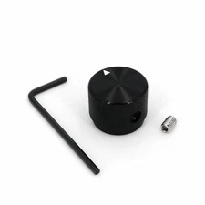 5Pcs Black Solid Aluminum 20 x 15.5mm Rotary Control 6mm Dia Potentiometer Knob