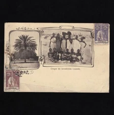 Cpa Angola / Palmeira / Grupo de lavadeiras Loanda