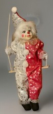 Vintage Clown Jester Puppet on Swing Hanging Decoration 21 inches Tall Las Vegas